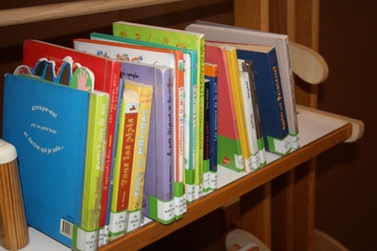 livre en biblioth&egrave;que