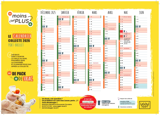 Calendrier des collecte 2026