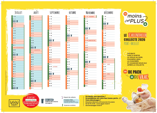 Calendrier des collecte 2026