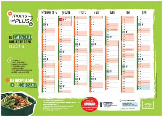 Calendrier des collecte 2026