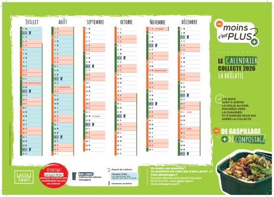 Calendrier des collecte 2026